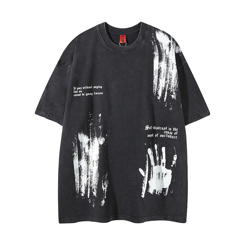 New York Hip Hop Style Alphabet Print Short Sleeve T-Shirt Summer Loose Casual Top