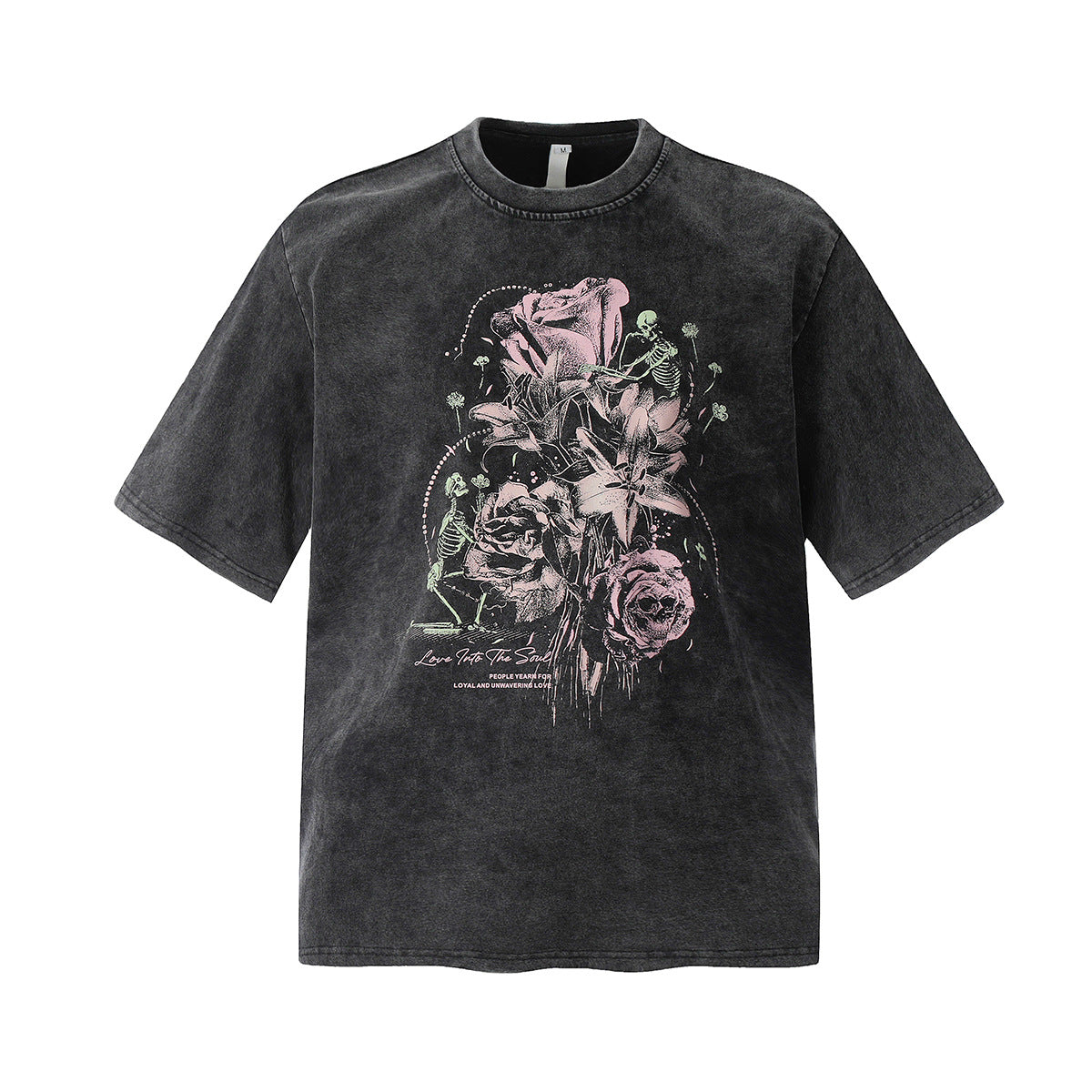 T shirt vintage usa summer wash do old flower t-shirt short sleeve
