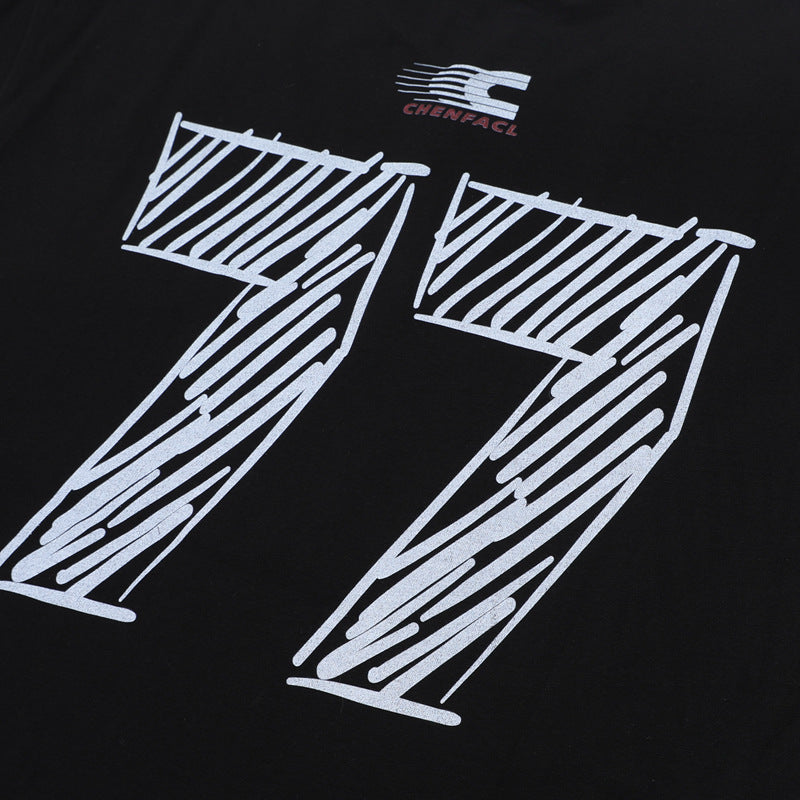 Hip Hop Shirts For Boys Vintage Graffiti Alphabet Print Short Sleeve T-Shirt