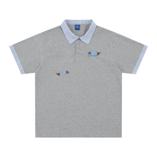 US drip outfits summer vintage polo collar t-shirt casual loose short sleeve t-shirts