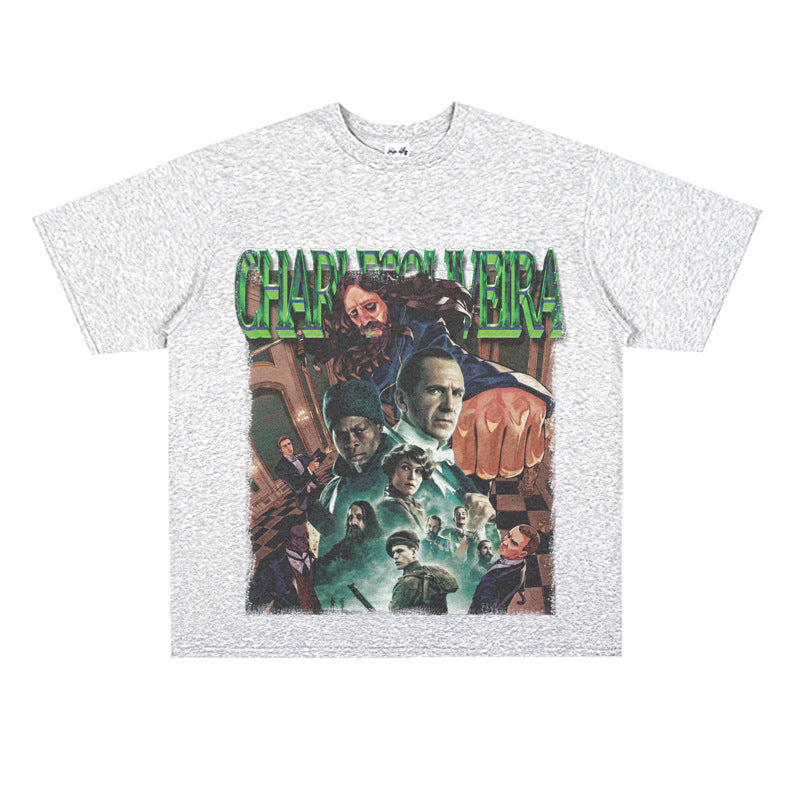 Film Star T Shirt Ace Agent Movie Short Sleeve Loose Retro American Print T-shirt