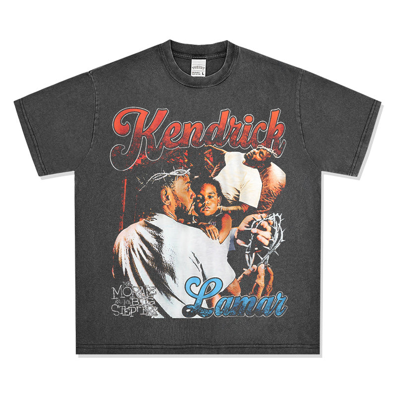 New york hip hop shop vintage hip hop kung fu kendrick print short sleeve t-shirt