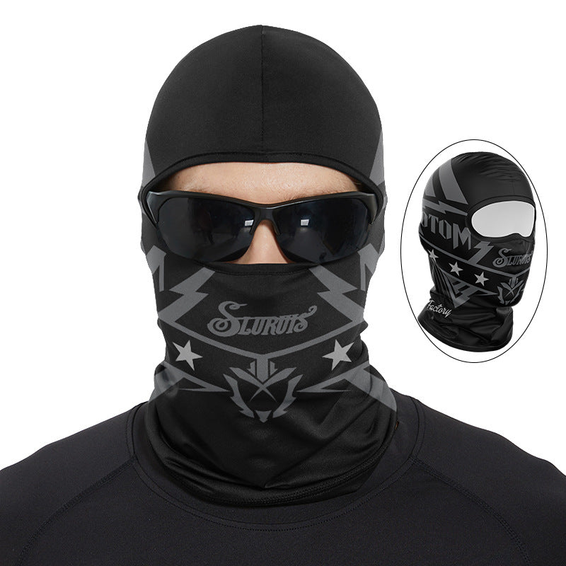 Cycling Windproof Hood Sunscreen Ice Silk Full Face Spring Summer Windproof Scarf Men and Women