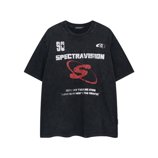 1990 Fashion T-Shirt Summer Vintage Washed Printed Short Sleeve T-Shirt