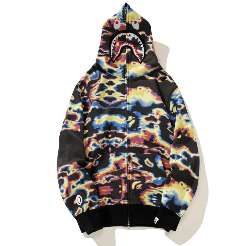 Ape Hoodie Thermal Imaging Camouflage Shark Hooded Cardigan Zip Sweater Jacket