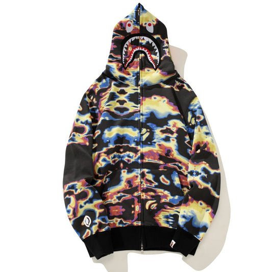 Ape Hoodie Thermal Imaging Camouflage Shark Hooded Cardigan Zip Sweater Jacket