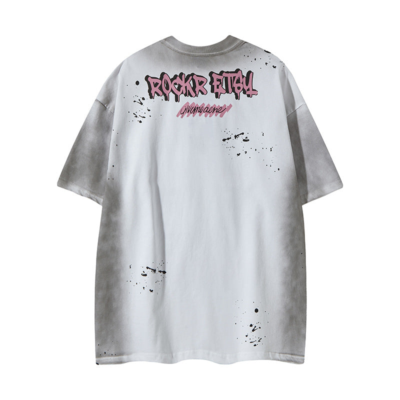 Nyc T Shirt Rabbit Print Crew Neck Short Sleeve T-Shirt