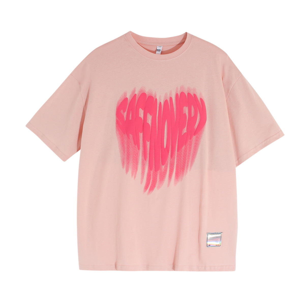 Hustle vintage t-shirt loose heart print short sleeve summer