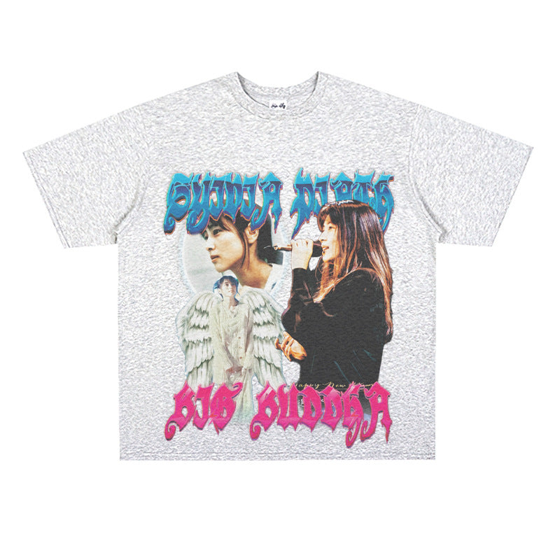 Film Star T Shirt Singer Izumi Sakai Character Loose Retro Street T-shirt Men and Women