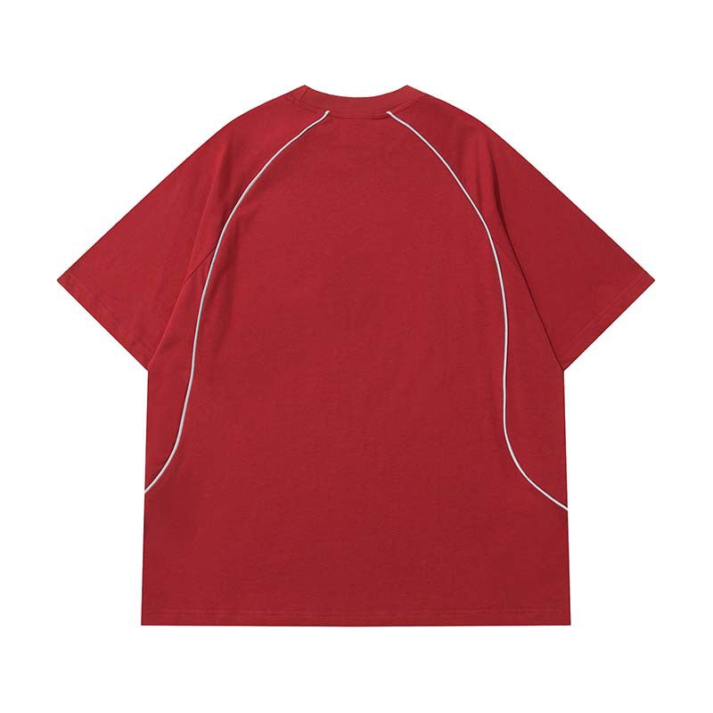 Racing oversized t shirt retro racing style alphabet print short sleeve t-shirt