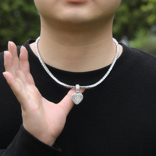 Jewelry Rock Sugar Love Pendant ins Wind Light Luxury Copper Zircon Heart St. Valentine's Spectrum Cannabis