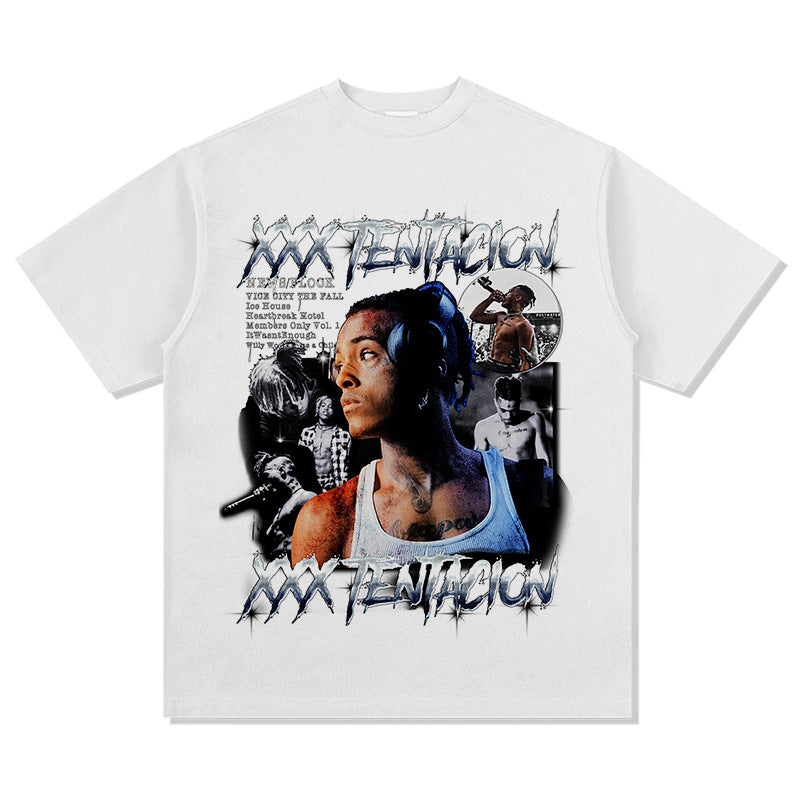 New york hip hop shop XXX Tentacion vintage vintage hip hop rap print short sleeve t-shirt