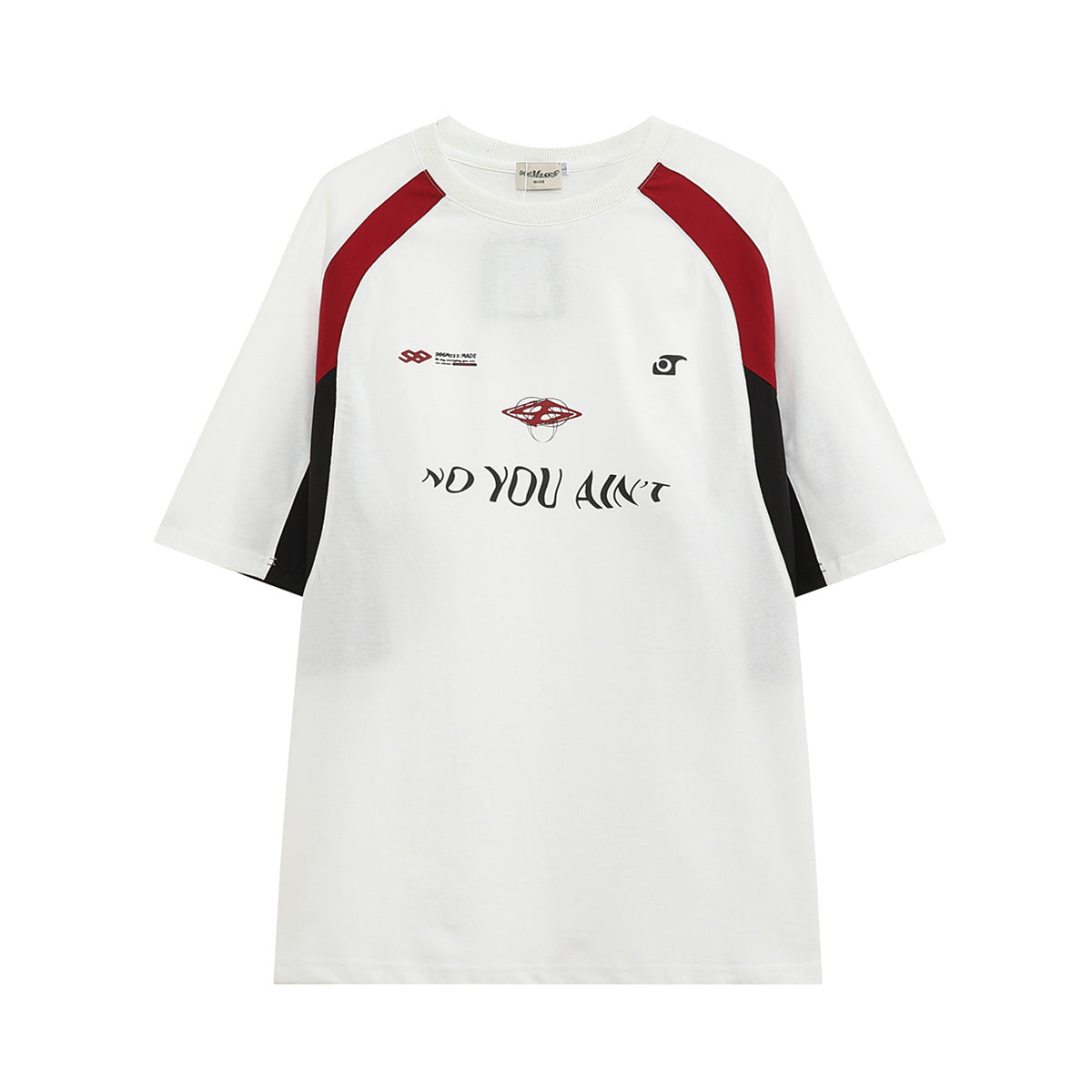 Racing oversized t shirt loose locomotive style retro racing suit short sleeve t