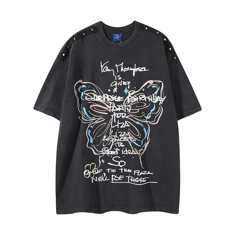 Nyc T Shirt Butterfly Short Sleeve T-Shirt Summer Loose Top