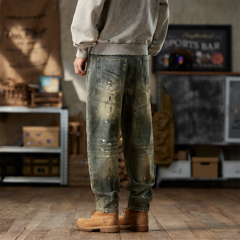 1990 Fashion Jeans Retro Trousers Autumn/Winter Loose Ripped Patch Jeans