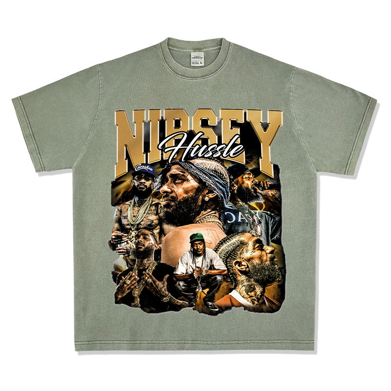 Marcas streetwear usa vintage Nipsey print short sleeve t-shirt