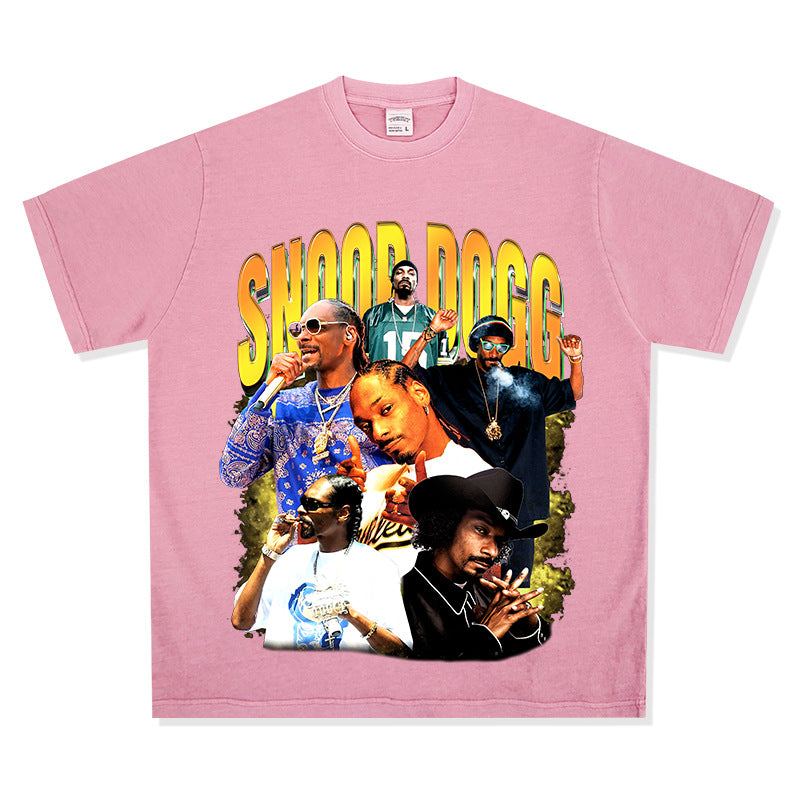 New york hip hop shop vintage hip hop snoop doggie print short sleeve t-shirt