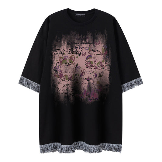 Camisetas streetwear Summer Vintage Puppy Casual Loose Short Sleeve T-Shirt