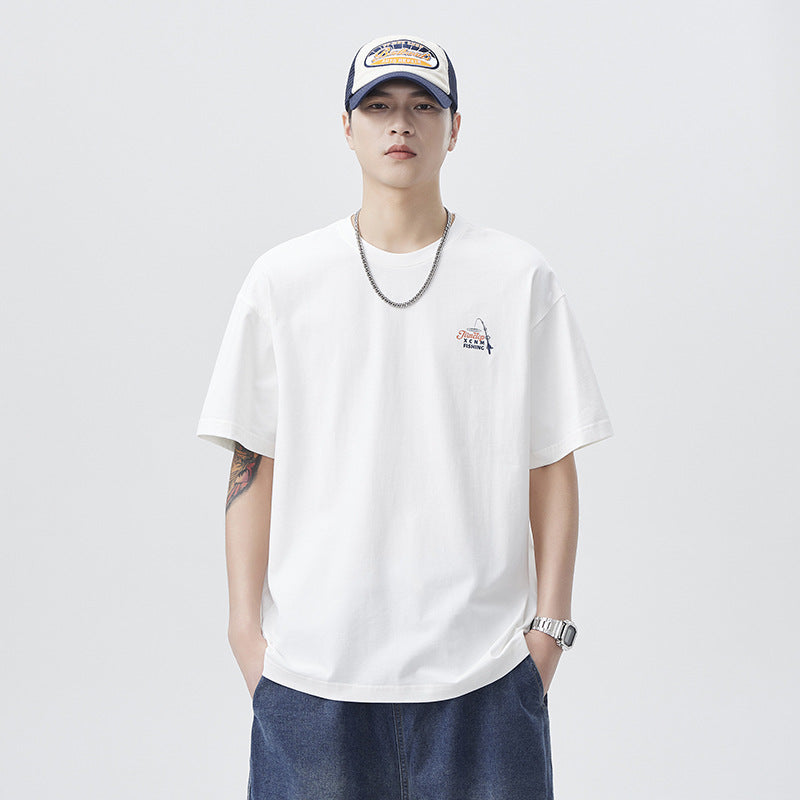 Men T-shirts Loose Summer Print Short Sleeve Top