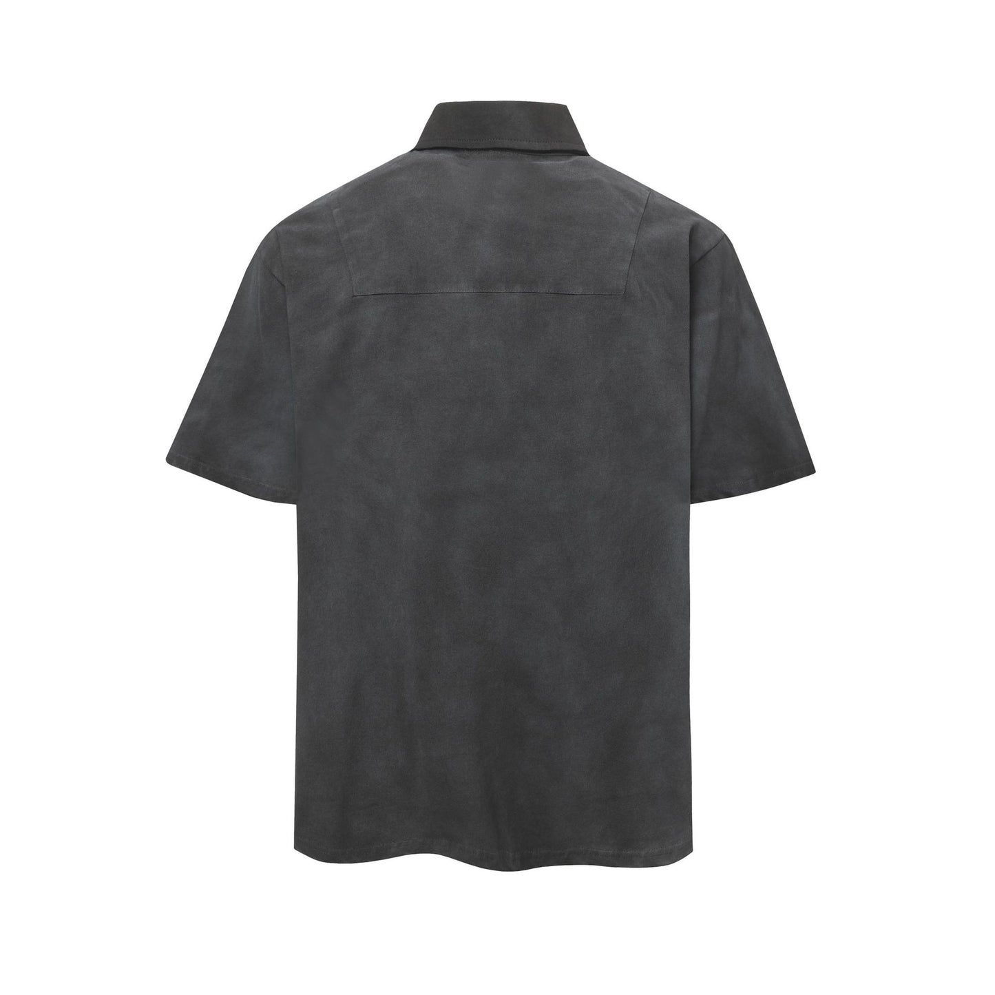Hustle vintage summer short-sleeved washed lapel polo shirt