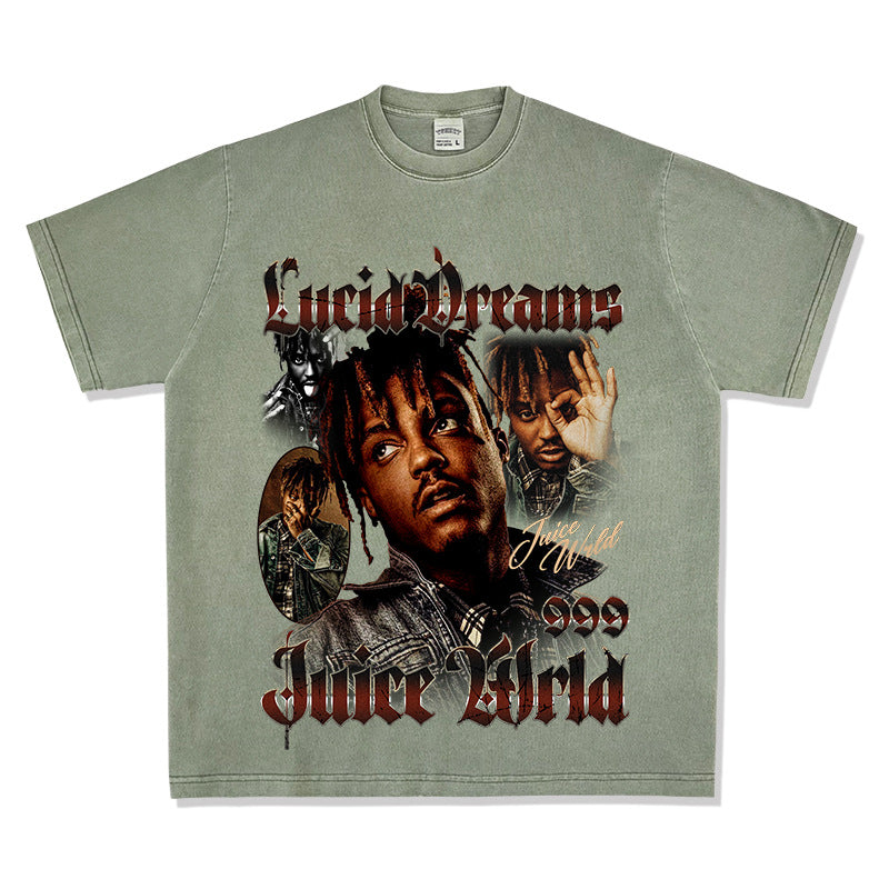 New york hip hop shop rap · Juice Wrld print hip hop, short sleeve T shirt