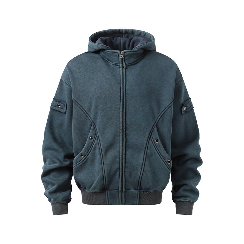 Streetwear Hoodie Vintage Washed Old Hooded Sweater Hoodie