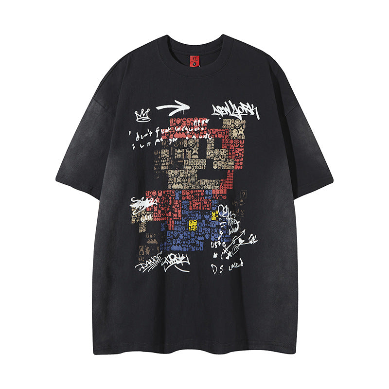 New York Hip Hop Style Loose Short Sleeve T-Shirt Summer Casual Top