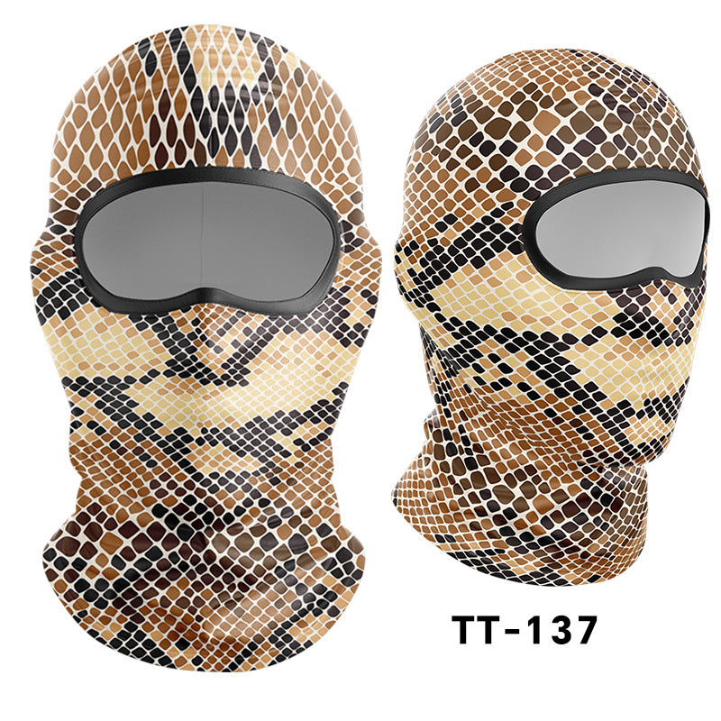 Cycling Windproof Hood Camouflage Python Ice Silk Mask Sunscreen Windproof