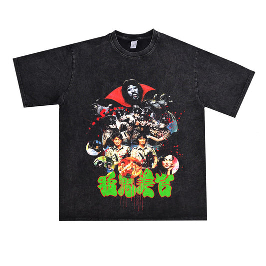 Film Star T Shirt Loose Nostalgic Short Sleeve American Retro Trendy T-shirt Men and Women