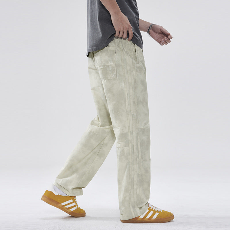 Men Casual Pants Spring Vintage Loose Straight Pants