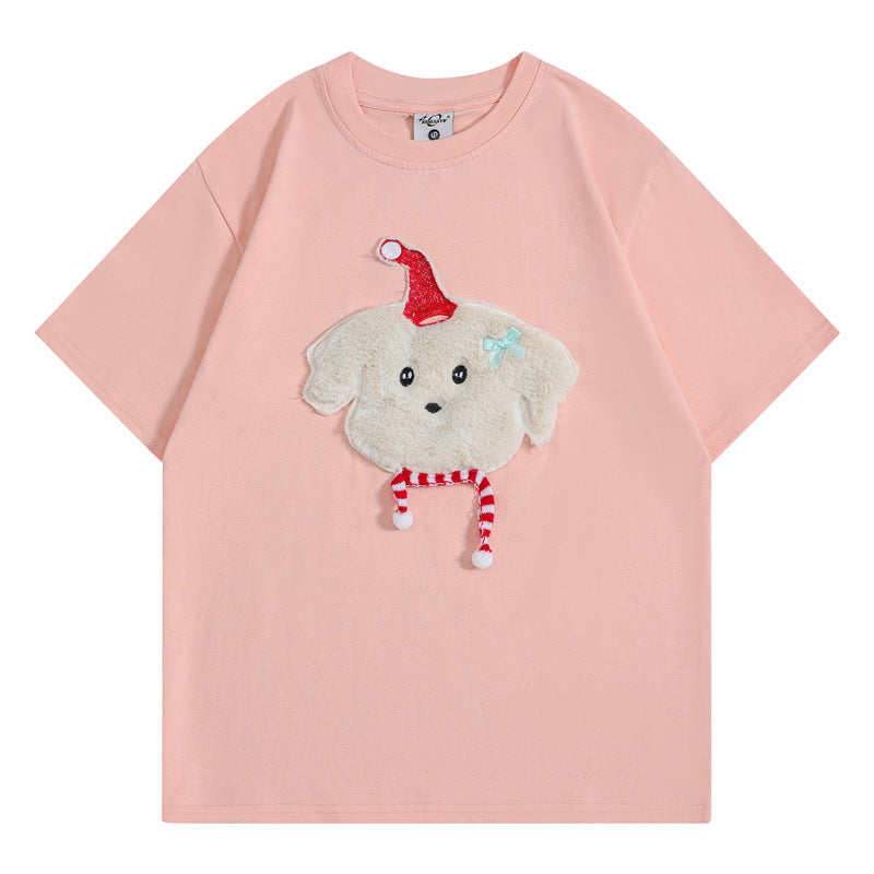 Camisetas streetwear Summer Vintage Puppy Casual Loose Short Sleeve T-Shirt