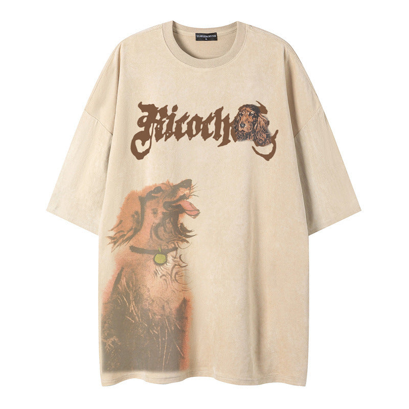 Camisetas Streetwear Summer Vintage Wolf Legend Casual Loose Short Sleeve T-Shirt
