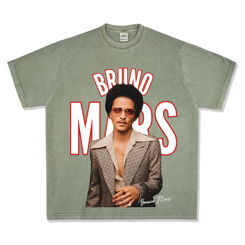 New york hip hop shop bruno mars print long sleeve short sleeve t-shirt