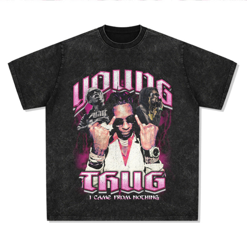 Cool t rapper young thug print short sleeve top
