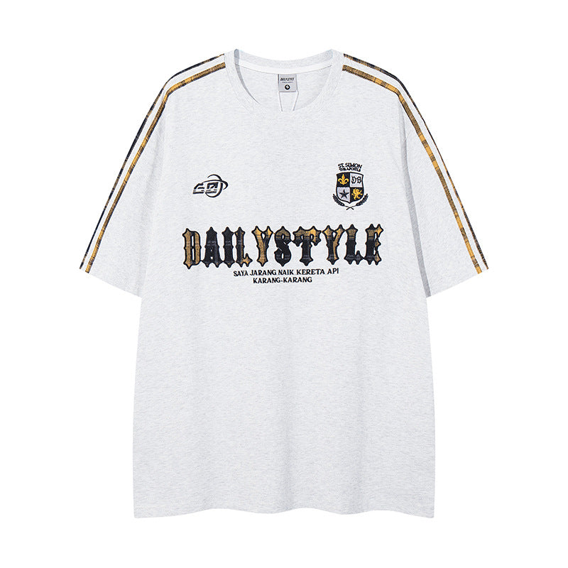 Nyc T Shirt Vintage Embroidery Short Sleeve T-Shirt Summer Loose Oversize T-Shirt