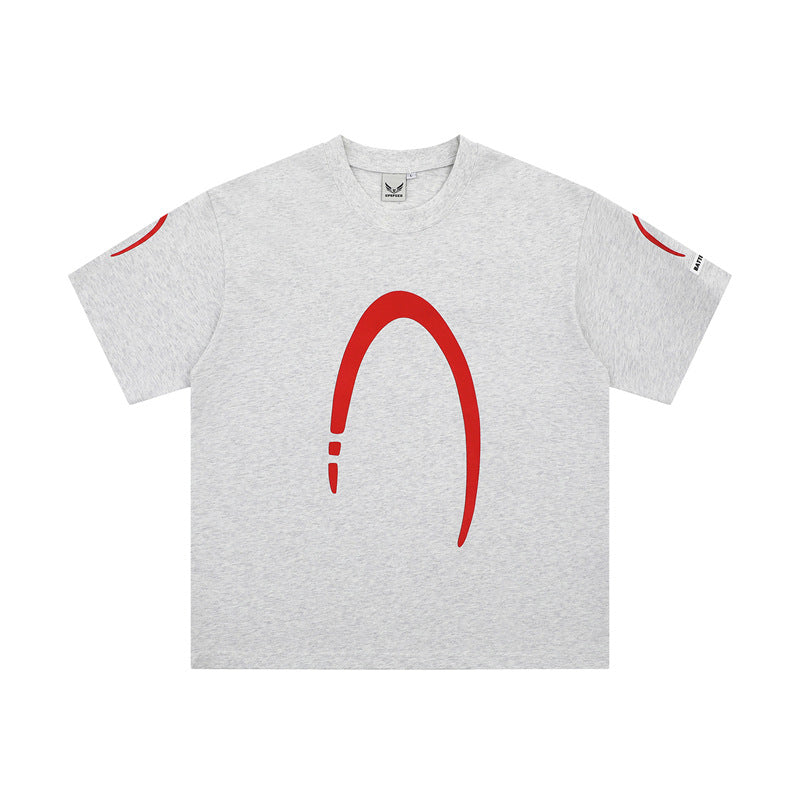 Camisas Retros Alphabet Print Short Sleeve T-Shirt
