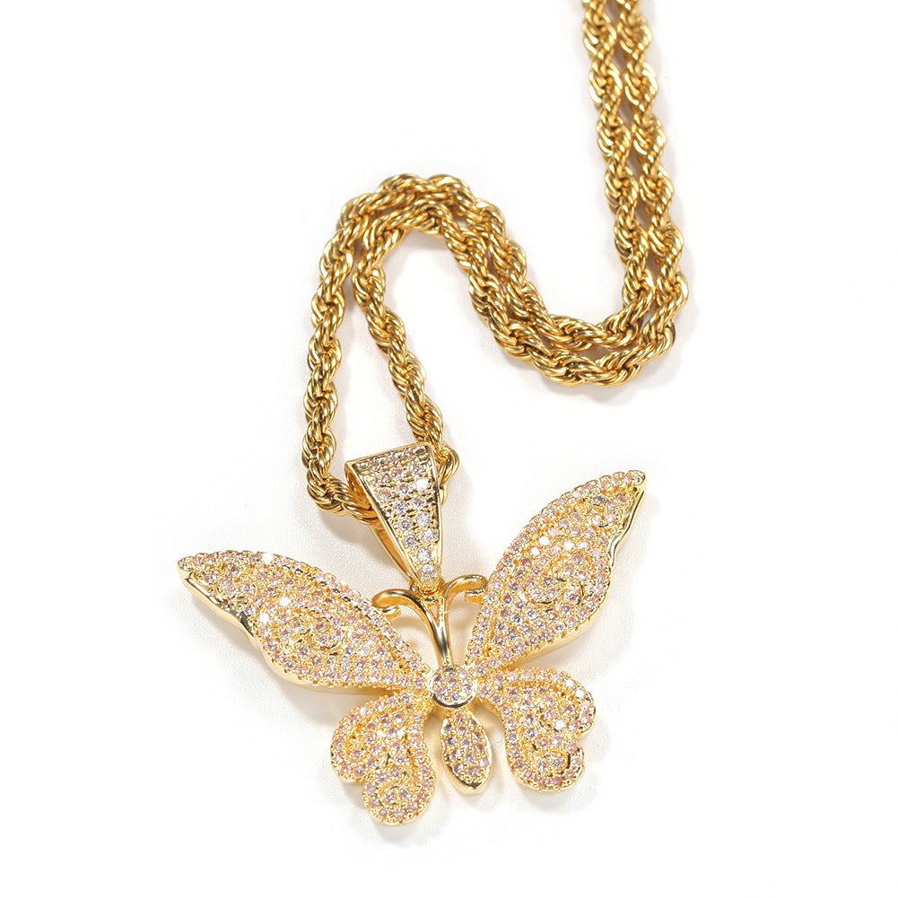 Jewelry Fashion Copper Zircon Full Diamond Pendant Hip Hop St. Valentine's Animal Spectrum