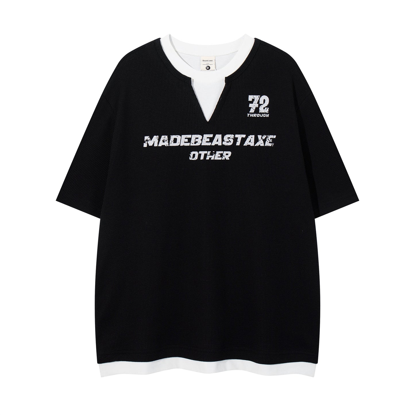 Distorted vintage alphabet print short-sleeved t-shirt summer loose casual top