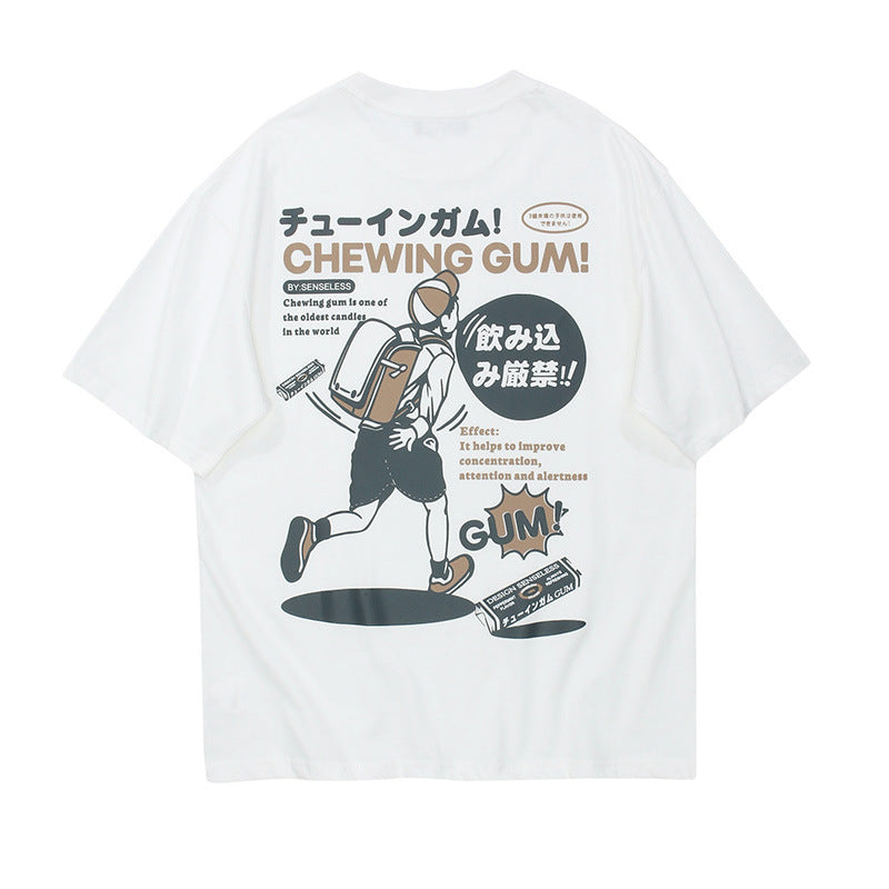 Vice streetwear Cartoon Print Crew Neck Short Sleeve T-Shirts