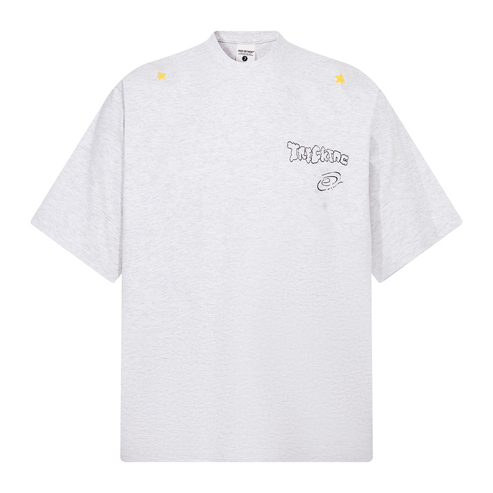 Nostalgia T Shirts Spring Summer Vintage Hip Hop Alphabet Print Casual Loose Crew Neck Short Sleeves