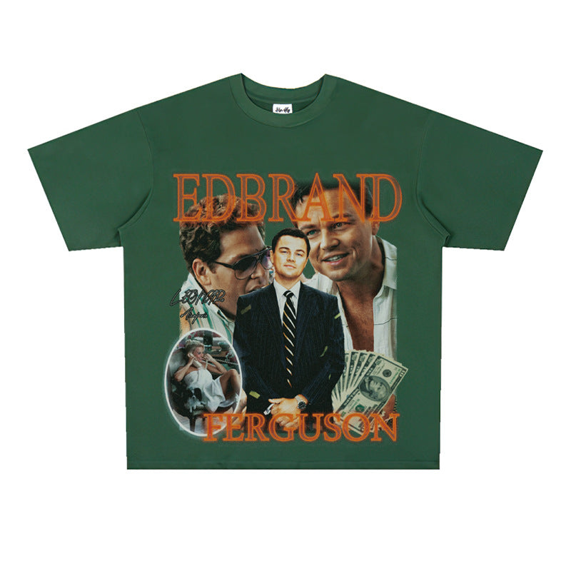 Film Star T Shirt Loose Heavy American Retro Street Personality T-shirt Men