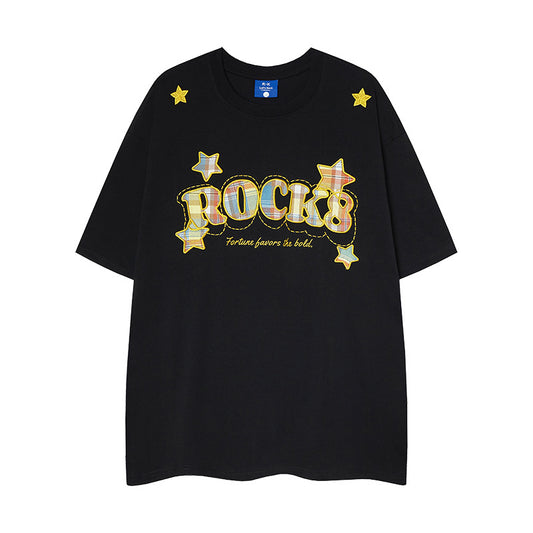 Nostalgia T Shirts Embroidered Flower Short Sleeve T-Shirt Summer Loose Top
