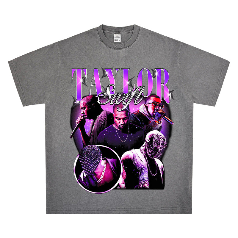 New york hip hop shop vintage kanye west taylor short sleeve t-shirt