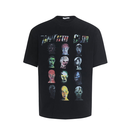 Unisex T-shirts Summer Vintage Alien Men's Loose Short Sleeve T-Shirt