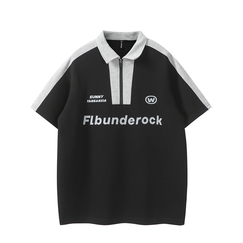 Stone Wash T shirt Polo shirt