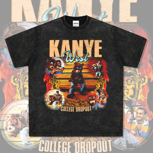 New york hip hop shop vintage hip hop kanye west print short sleeve t shirt