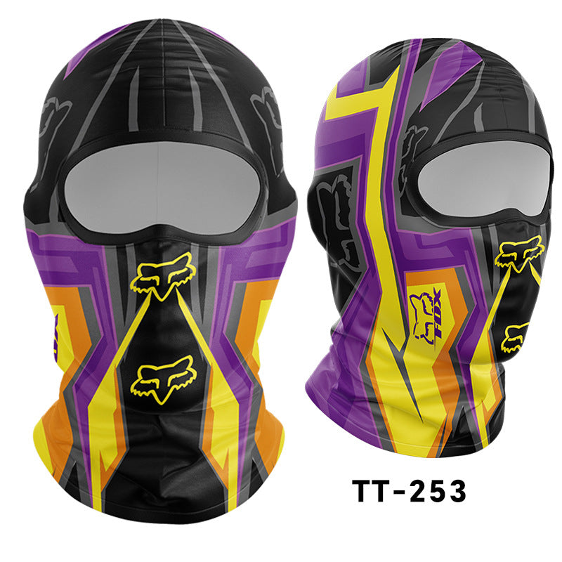 Cycling Windproof Hood Bionic Camouflage Printed Ice Silk Sunscreen Mask