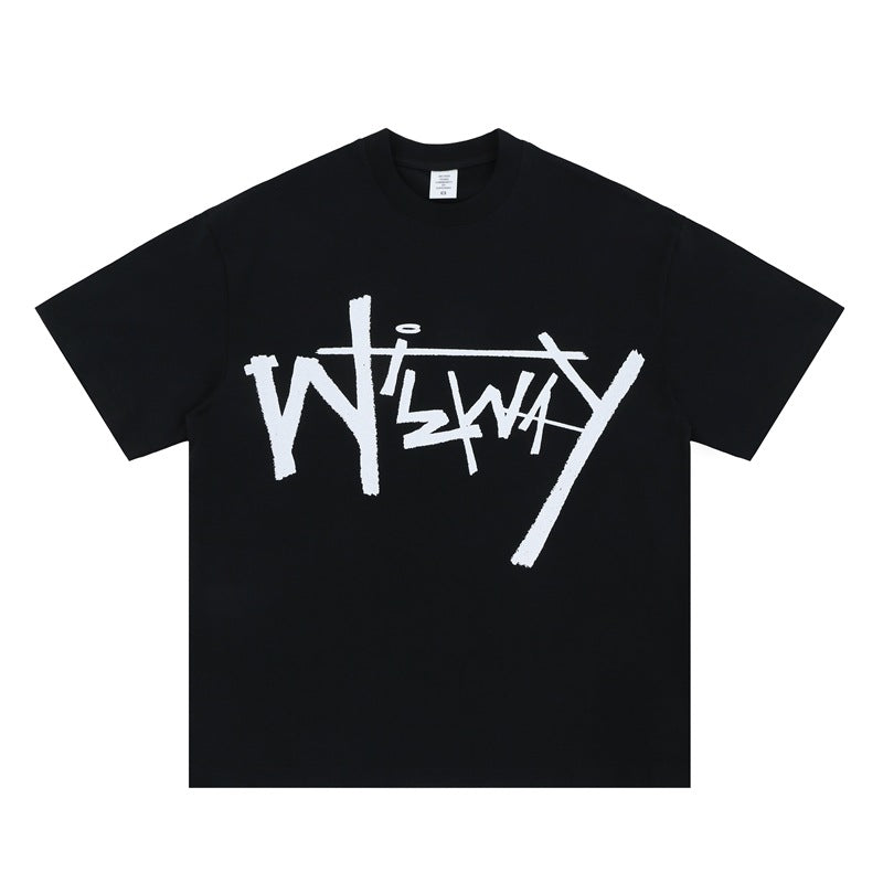 Vintage 90s Hip Hop Clothing Summer Vintage Graffiti Short Sleeve T-Shirt
