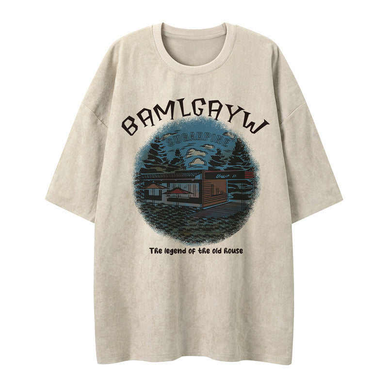 US drip outfits Summer Vintage Casual Loose Short Sleeve T-Shirts
