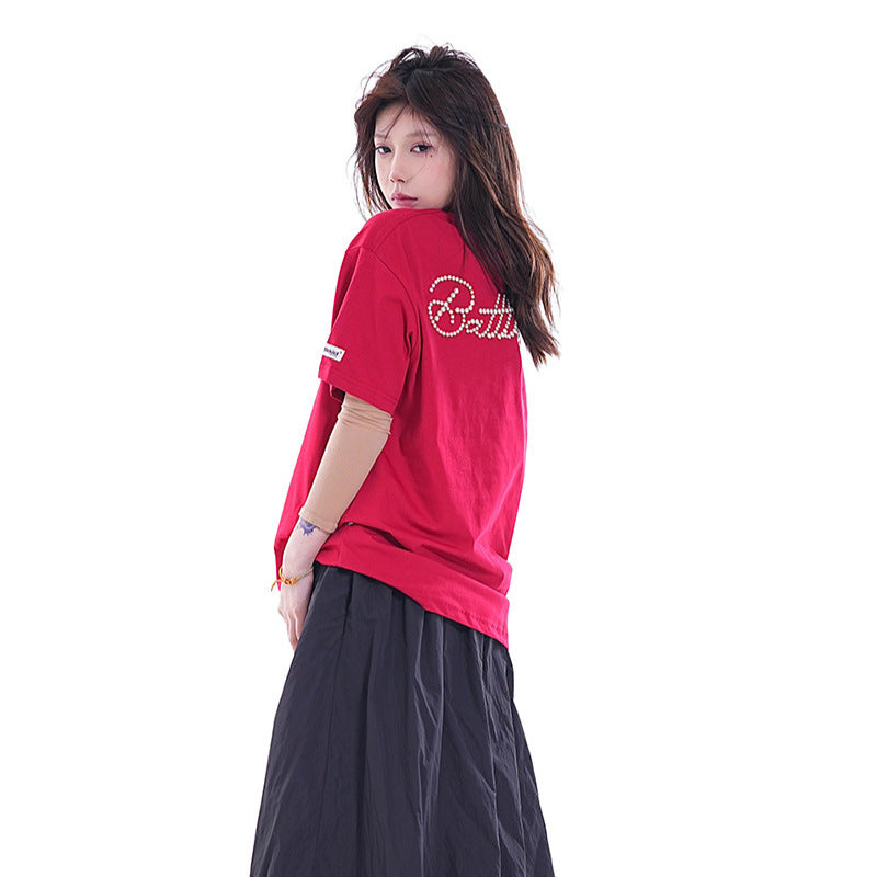 Hip Hop Clothes New York Alphabet Short Sleeve T-Shirt Summer Loose Top